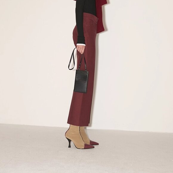 CHICJOC Burgundy Tailored Cotton Pants – Size 38 - Picture 4 of 16